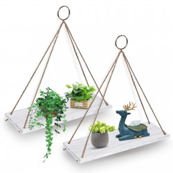 AGSIVO Wall Hanging Retro Shelves Floating Storage Shelf Hanging Shelves Holder
