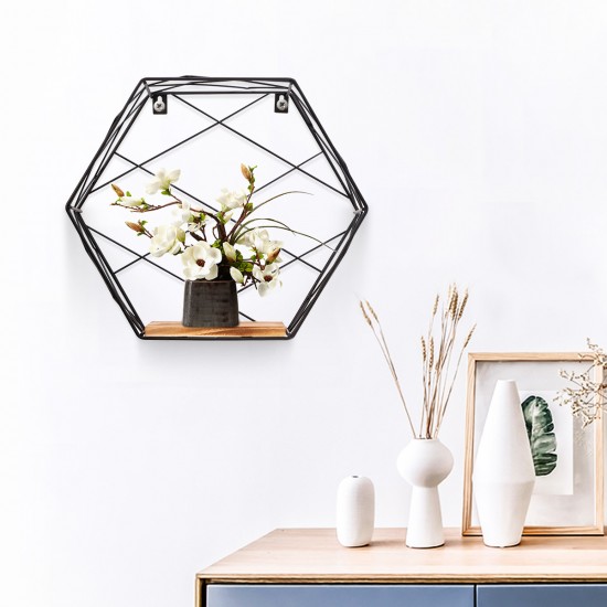 Hexagon Wall Mounted Shelf Nordic Storage Rack Bookshelf Decorations Display Stand Organizer for Home Office Furniture Decor Hexagon Wall Mounted Shelf Nordic Storage Rack Bookshelf Decorations Display Stand Organizer for Home Office Furniture Decor