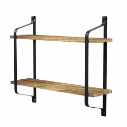 2  Tier Wooden Wall Mounted Floating Shelves DIY Storage Shelving Display Bracket