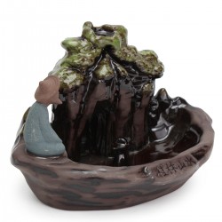 JETEVEN Ceramic Art Backflow Incense Burner Censer Home Office Furnace Decor Fragrant Incense