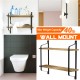 2 Tier Wooden Wall Mounted Floating Shelves DIY Storage Shelving Display Bracket 2 Tier Wooden Wall Mounted Floating Shelves DIY Storage Shelving Display Bracket