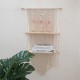 2 Tier Bohemia Macrame Woven Wood Mount Shelf Tapestry Tassel Wall Hanging Bookshelf 2 Tier Bohemia Macrame Woven Wood Mount Shelf Tapestry Tassel Wall Hanging Bookshelf