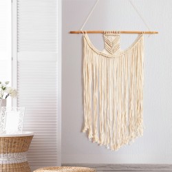 Retro Bohemian Macrame Woven Wall Hanging Hand Weaving Fringe Tapestry