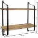 2 Tier Wooden Wall Mounted Floating Shelves DIY Storage Shelving Display Bracket 2 Tier Wooden Wall Mounted Floating Shelves DIY Storage Shelving Display Bracket
