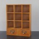 Retro Wooden Storage Cabinet Wall Hanging Storage Shelf with 9 Grid 2 Drawing for Home Office Retro Wooden Storage Cabinet Wall Hanging Storage Shelf with 9 Grid 2 Drawing for Home Office