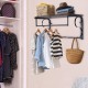 Wall mounted Hook Rack Industrial Wall mounted Shelf Rack with Hanging Rail Living Room Kitchen Bedroom Wall mounted Hook Rack Industrial Wall mounted Shelf Rack with Hanging Rail Living Room Kitchen Bedroom
