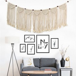 Tassel Woven Tapestry Bohemian Macrame Woven Wall Hanging Fringe Garlanf Banner