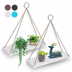 AGSIVO Wall Hanging Retro Shelves Floating Storage Shelf Hanging Shelves Holder