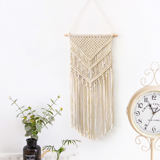 Woven Macrame Plant Hanger Wall Hanging Bohoes Wall Art with Tassels Home DIY Hanging Craft Decorations Woven Macrame Plant Hanger Wall Hanging Bohoes Wall Art with Tassels Home DIY Hanging Craft Decorations