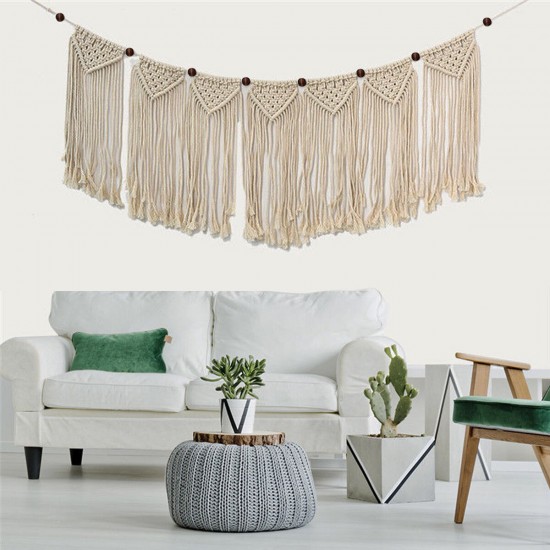 Tassel Woven Tapestry Bohemian Macrame Woven Wall Hanging Fringe Garlanf Banner Tassel Woven Tapestry Bohemian Macrame Woven Wall Hanging Fringe Garlanf Banner