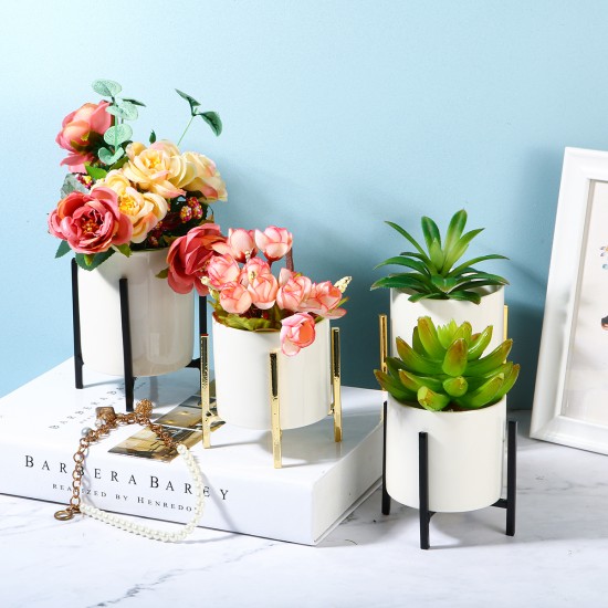 Desktop Ceramic Vase Metal Stents Multi placed Decoration for Home Desktop Ceramic Vase Metal Stents Multi placed Decoration for Home