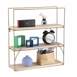 AGSIVO 3  Layer Wooden Wall Mounted Storage Shelves Bedroom Drawing Room Rack Shelf Organizer Holder