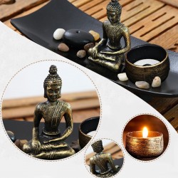 JETEVEN Statue Incense Burner Sand Table Figurines Miniatures Home Decoration Buddhism Table Ornaments Incense Holder Crafts