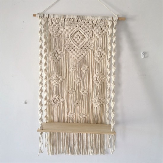 Wall Hanging Rack Macrame Knitted Rope Woven Tassel Wall Hanging Handmade Tapestry Display Stand Home Office Decor Wall Hanging Rack Macrame Knitted Rope Woven Tassel Wall Hanging Handmade Tapestry Display Stand Home Office Decor