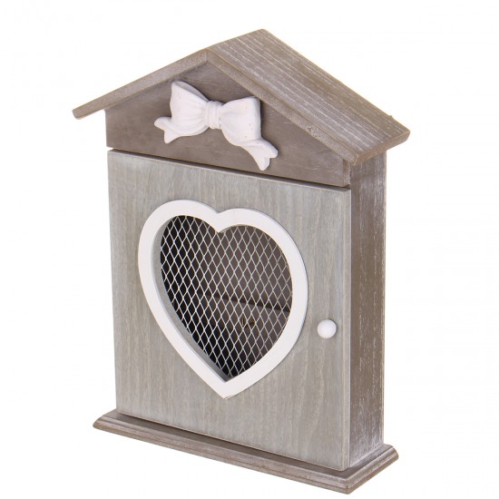 House Heart Shaped Key Box European Style Retro Wood Wall Hanging Key Storage Cabinet Wall Mounted with Hooks House Heart Shaped Key Box European Style Retro Wood Wall Hanging Key Storage Cabinet Wall Mounted with Hooks