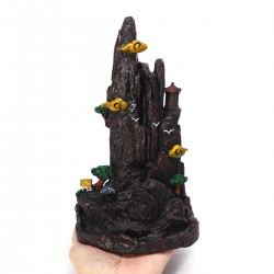 Black Waterfall Incense Burner Porcelain Backflow Ceramic Cone Incense Burner Holder with 60 Cones