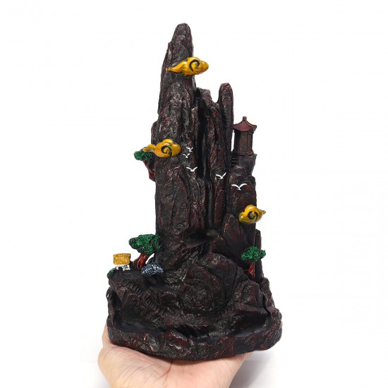 Black Waterfall Incense Burner Porcelain Backflow Ceramic Cone Incense Burner Holder with 60 Cones Black Waterfall Incense Burner Porcelain Backflow Ceramic Cone Incense Burner Holder with 60 Cones
